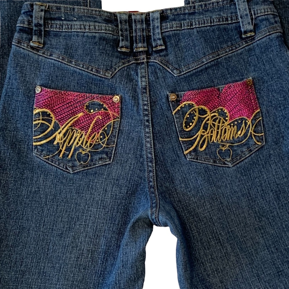 Apple Bottom Girls Jeans Plus Size 14.5  Embroidered On Back Pocket Y2K 90’s